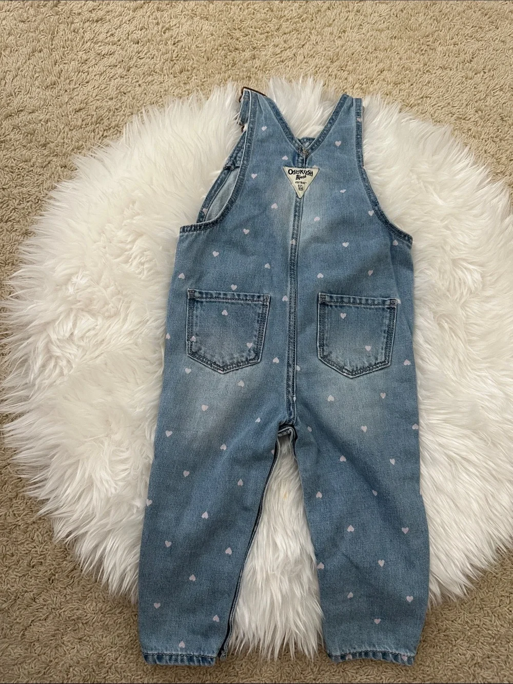 OshKosh B'gosh Denim Overalls with Pink Heart Detail